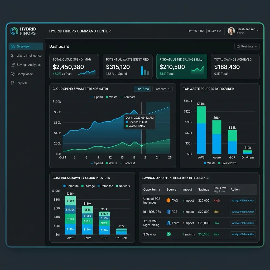 Hybrid FinOps Command Center interface preview